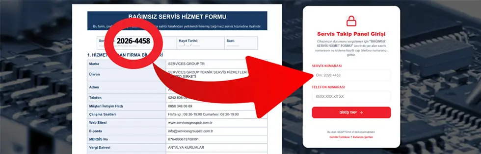 Services Group TR™ Servis Takip Kılavuzu: Form Numarası Nasıl Bulunur?